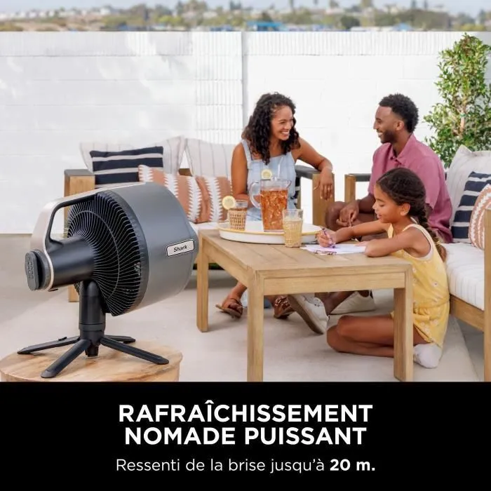 Shark FA300EU FlexBreeze Pro Mist - Ventilateur brumisateur portable 5 vitesses, 24h autonomie, usage intérieur et extérieur - Réf. FA300EU