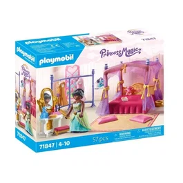 PLAYMOBIL 71847 Chambre de princesse avec lit baldaquin, personnage, tapis, 3 robes et accessoires - Univers féérique pour enfants à partir de 3 ans