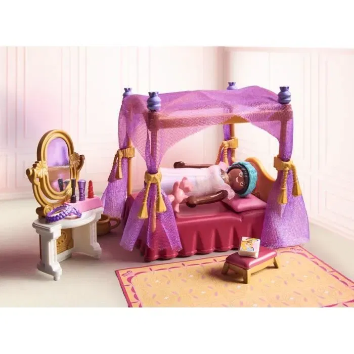 PLAYMOBIL 71847 Chambre de princesse avec lit baldaquin, personnage, tapis, 3 robes et accessoires - Univers féérique pour enfants à partir de 3 ans