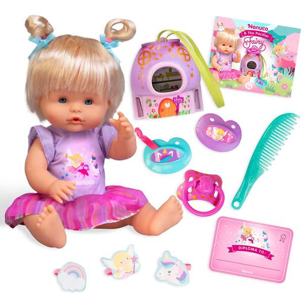Famosa Poupée Nenuco Chupetes de Hadas 35 cm - Poupée à sucettes de fées pour enfants dès 2 ans