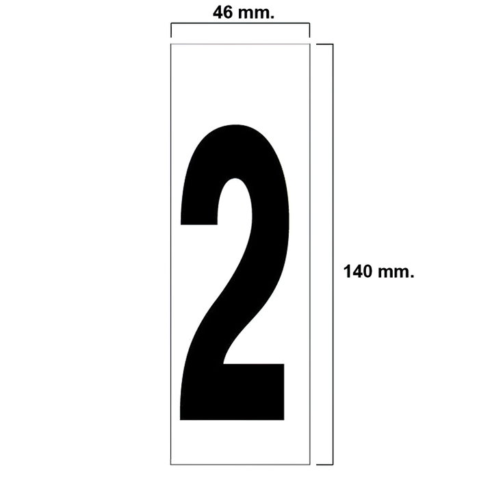 WOLFPACK LINEA PROFESIONAL Numéro Adhésif Nº 2 (46x140 mm)