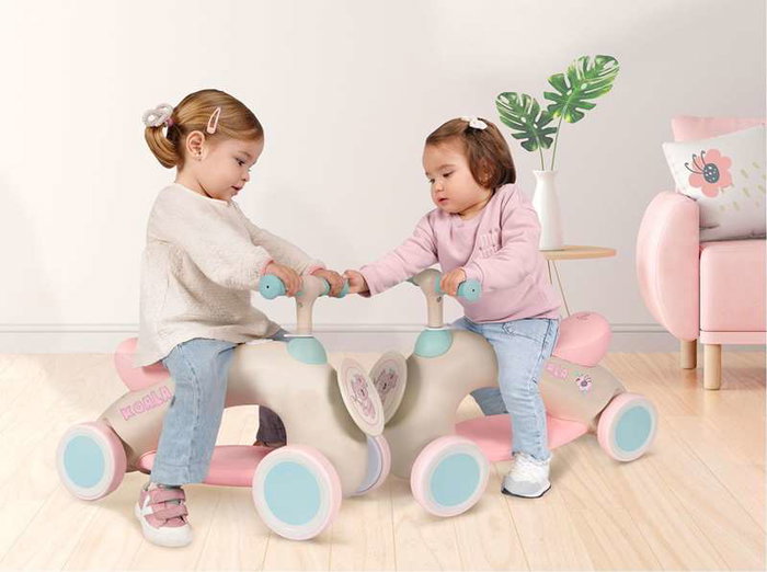Decuevas Koala 60x27x42 cm - Mon premier trotteur à pousser avec roues en caoutchouc et corde de traction, en métal, plastique et polyester