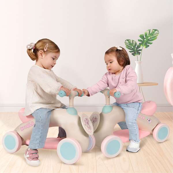Decuevas Koala 60x27x42 cm - Mon premier trotteur à pousser avec roues en caoutchouc et corde de traction, en métal, plastique et polyester