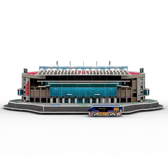Eleven Force - FC Barcelona - Maquette 3D du Stade Spotify Camp Nou à Construire - Modèle Réduit avec Terrain, Buts, Gradins et Bus