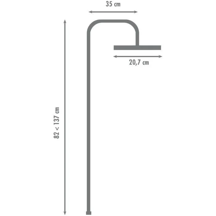 Edouard Rousseau - Colonne de douche Héra noire sans robinetterie, tête orientable Ø 207 mm, bras télescopique inox, douchette 5 jets, flexible 1,50 m