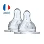 Dodie Biberon Initiation+ Anti-Coliques Lot de 2, Tétine Ronde Col Large Débit 2 pour 0-6 mois, Système Double Valve, 3 Vitesses de Flux Réglables, Silicone Extra-Souple