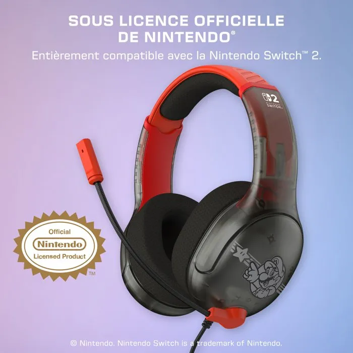 Turtle Beach Airlite Fit - Casque Gaming Filaire avec Micro - Mario Star - Pour Nintendo Switch 2