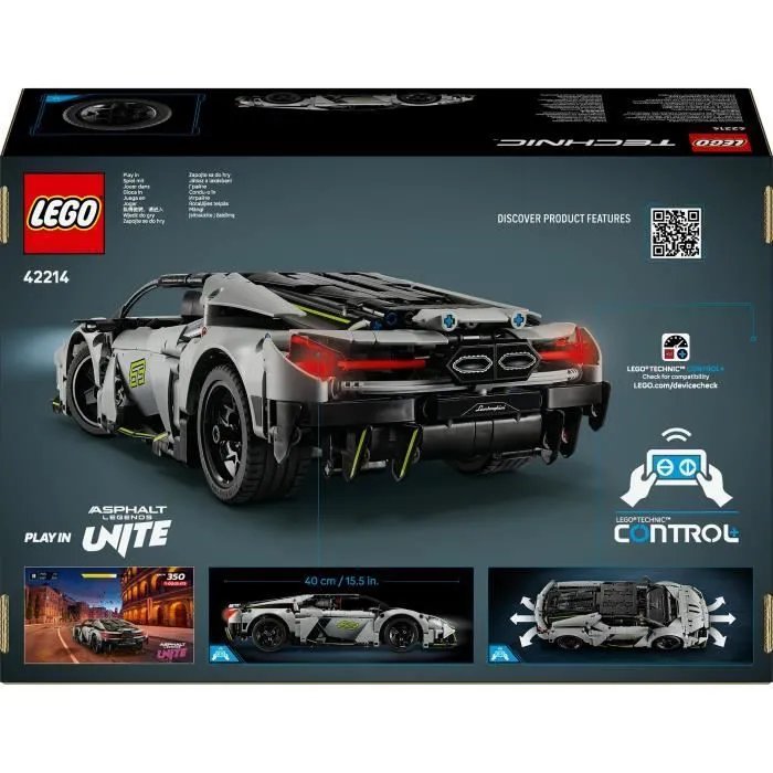 LEGO Technic 42214 Supercar Lamborghini Revuelto Télécommandée avec Application - Kit de Construction STEM 1135 Pièces Enfant 10 ans et Plus