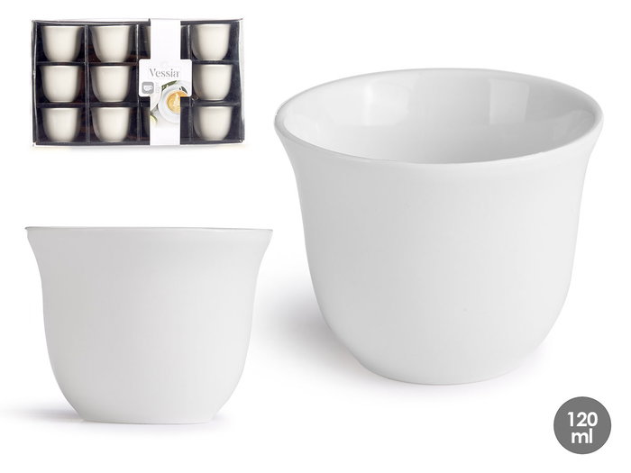 VESSIA Tasses en Porcelaine Blanche 120 ml - Lot de 48 pièces VESSIA Tasses en Porcelaine Blanche 120 ml - Lot de 48 pièces