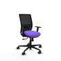 Chaise Yunquera Synchro 4 positions tissu Violet Maille Noir Base en nylon noir Accoudoir 1D Sans appui-tête Roulettes 65mm nylon
