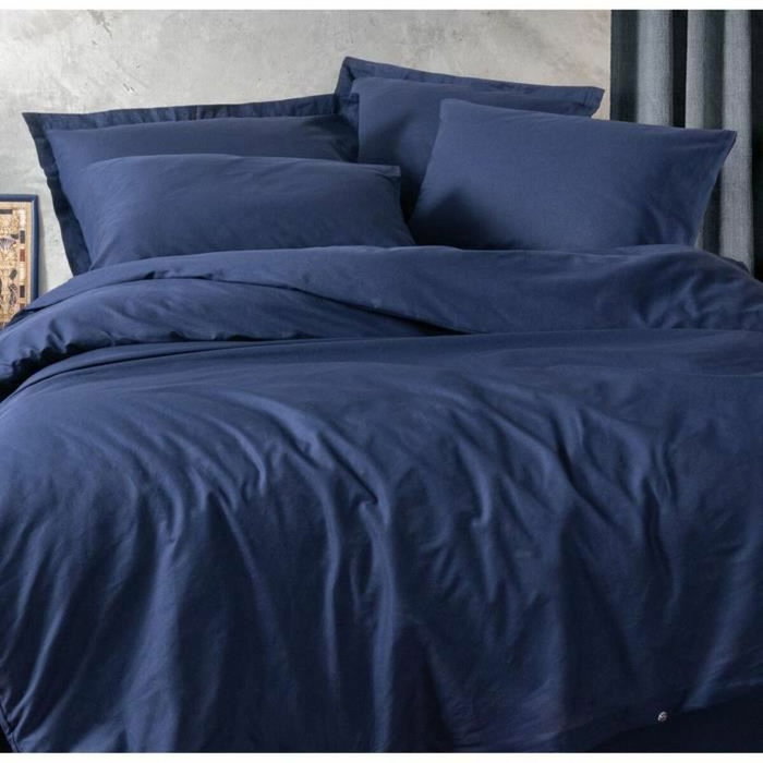 BigBuy Home Parure de couette Bleu foncé 220 x 240 cm