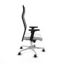 Piqueras y Crespo Chaise de Bureau Albacete, Assise Blanche et Dossier Noir