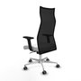 Piqueras y Crespo Chaise de Bureau Albacete, Assise Blanche et Dossier Noir