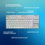 Logitech G G915 TKL X - Clavier gamer sans fil AZERTY, switches tactiles, rétroéclairage - Blanc