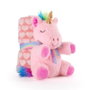 PERLETTI Peluche et Couverture Douce Licorne Lily - Peluche 22 cm, Couverture 120x80 cm - Doudou et Plaid