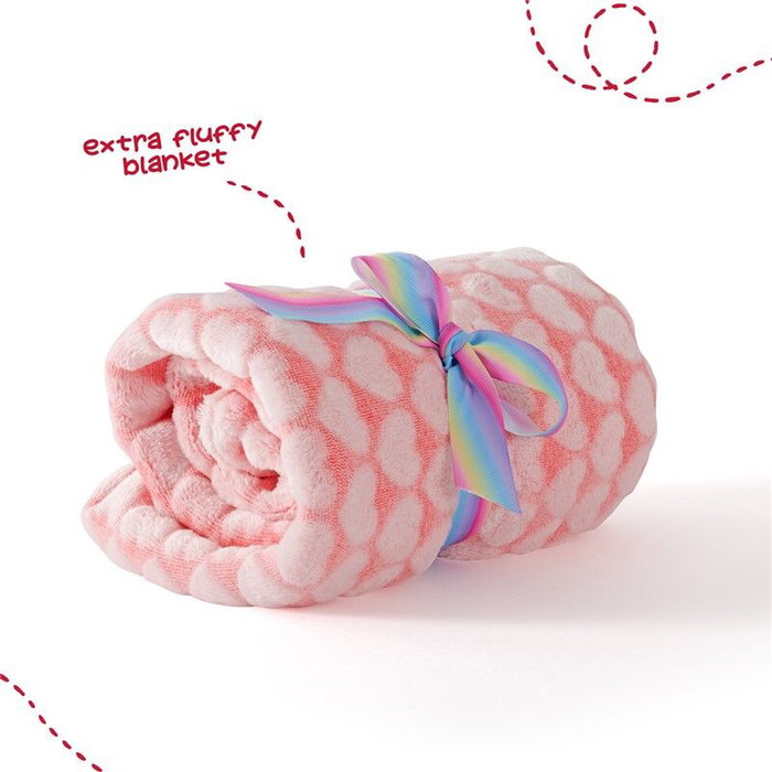 PERLETTI Peluche et Couverture Douce Licorne Lily - Peluche 22 cm, Couverture 120x80 cm - Doudou et Plaid