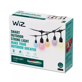 Wiz - Guirlande lumineuse connectée extérieure 15m, 12 ampoules LED multicolores, pilotable WiZ