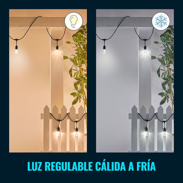 Wiz Guirlande Connectée Extérieure 15m - 12 Ampoules LED Multicolores