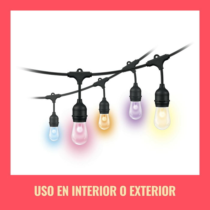 Wiz Guirlande Connectée Extérieure 15m - 12 Ampoules LED Multicolores