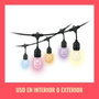 Wiz Guirlande Connectée Extérieure 15m - 12 Ampoules LED Multicolores