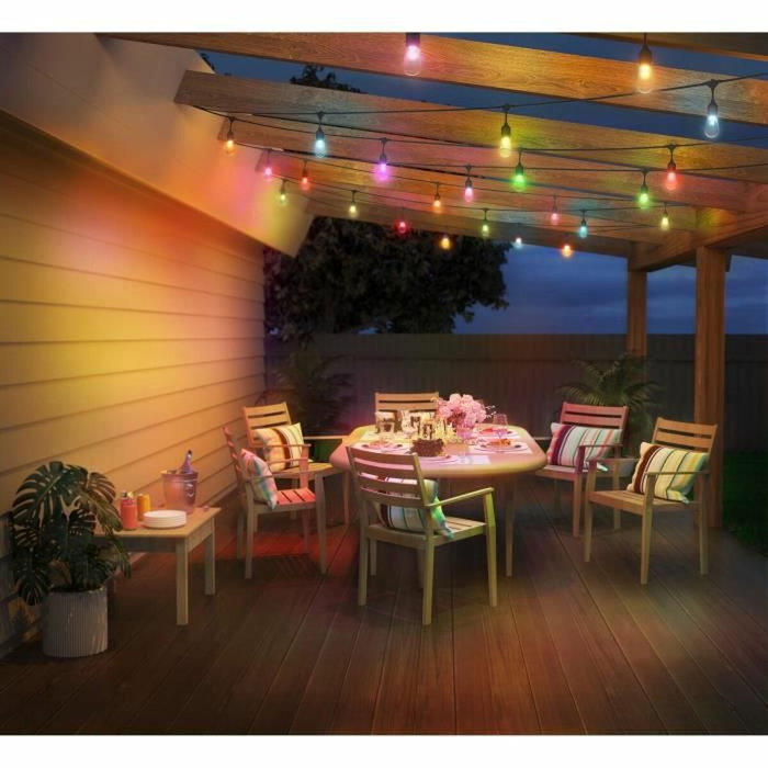 Wiz Guirlande Connectée Extérieure 15m - 12 Ampoules LED Multicolores