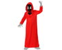 Déguisement Enfant Démon et Squelette Halloween - Tunique avec Capuche et Masque Intégrée - Taille 10-12 Ans - Rouge