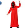 Déguisement Enfant Garçon Démon Halloween Tunique à Capuche Rouge Taille 10-12 Ans avec Masque - Polyester