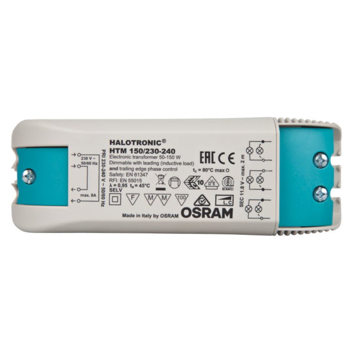 Ledvance Halotronic HTM 150/230-240 Transformateur électronique 150W pour lampe halogène basse tension, régulation phase Ledvance Halotronic HTM 150/230-240 Transformateur électronique 150W pour lampe halogène basse tension, régulation phase