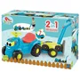 Ecoiffier Porteur Tracteur avec Remorque et Tondeuse à Gazon 103,5 cm - Ensemble de Jeu d'Imitation pour Enfant - Origine France Garantie