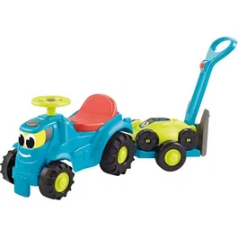 Ecoiffier Porteur Tracteur avec Remorque et Tondeuse à Gazon 103,5 cm - Ensemble de Jeu d'Imitation pour Enfant - Origine France Garantie