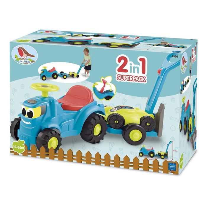 Ecoiffier Porteur Tracteur avec Remorque et Tondeuse Multicolore Ecoiffier Porteur Tracteur avec Remorque et Tondeuse Multicolore