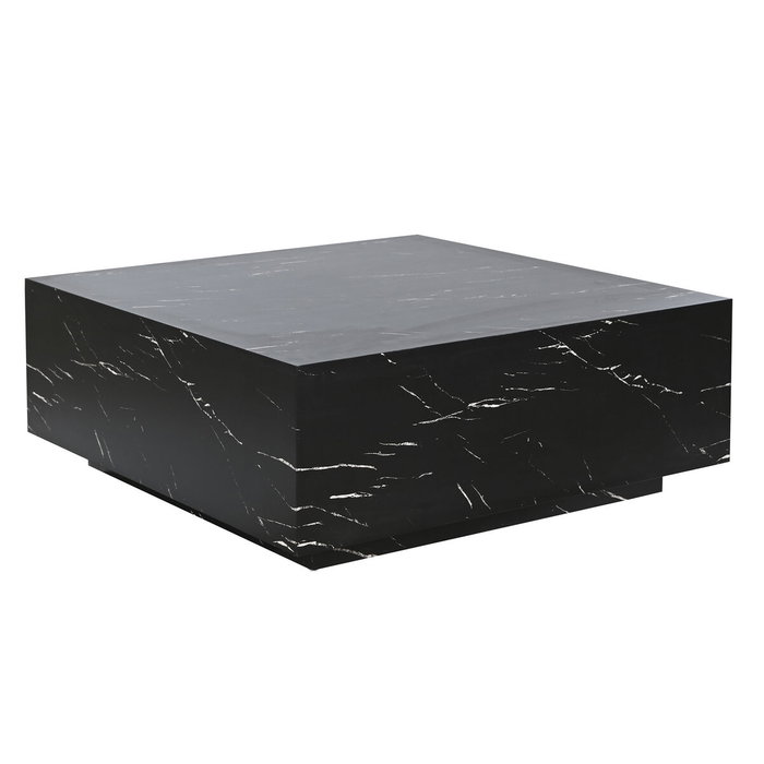 Table Basse Home ESPRIT Noir Bois MDF 90 x 90 x 35 cm Table Basse Home ESPRIT Noir Bois MDF 90 x 90 x 35 cm