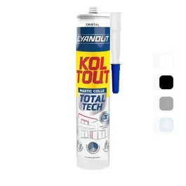 Cyanolit Total Tech Cristal - Mastic-colle transparent universel 290 ml - Pour fixation, étanchéité et réparation multi-matériaux, résistance jusqu'à 300 kg