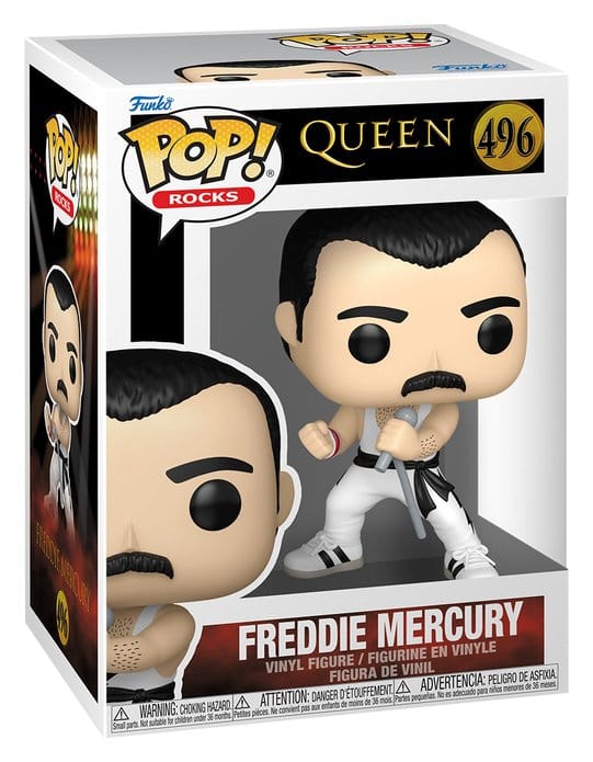 Funko Queen POP! Rocks Freddie Mercury (débardeur blanc)