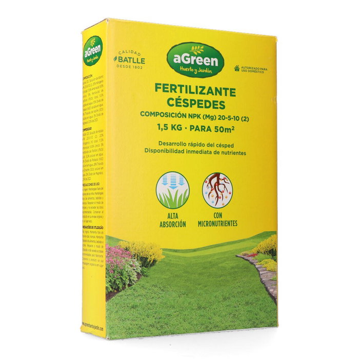 Agreen Fertilisant granulé pour pelouse 1,5 kg - 50 m² Agreen Fertilisant granulé pour pelouse 1,5 kg - 50 m²