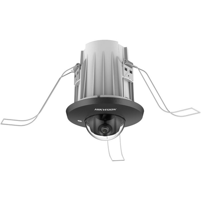 Hikvision Caméra de réseau dôme mini fixe encastrable AcuSense 4 MP 2.8 mm avec microphone, WDR 120 dB et détection humaine/véhicule