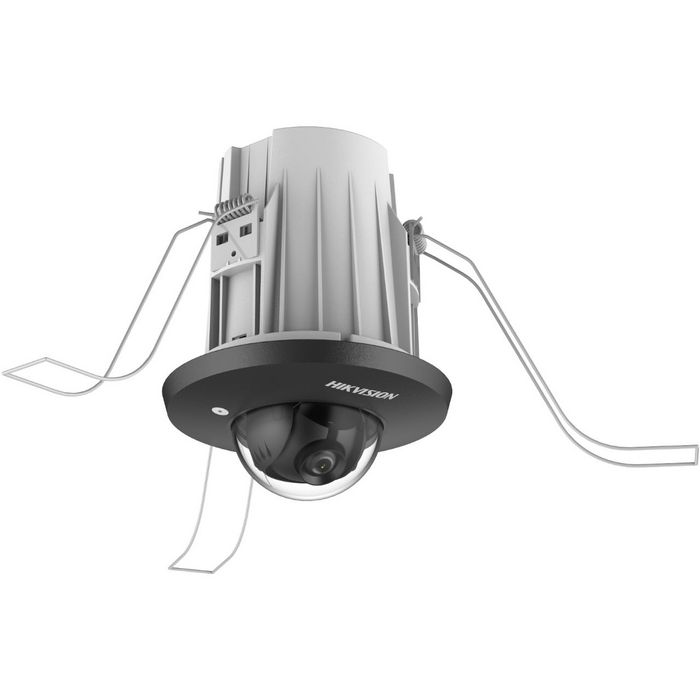 Hikvision Caméra de réseau dôme mini fixe encastrable AcuSense 4 MP 2.8 mm avec microphone, WDR 120 dB et détection humaine/véhicule