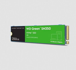 Western Digital WD Green SN350 - Disque SSD NVMe M.2 2280 250 Go, PCIe Gen3 x4, pour mise à niveau PC