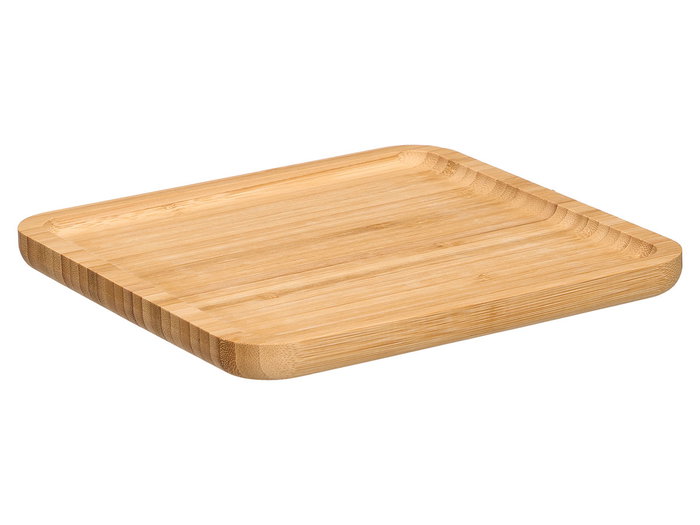 KINVARA Plateau Carré en Bambou Naturel 20x20cm (Lot de 12)