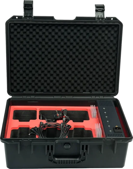 ALGAMLIGHT Case et chargeur pour 6 Event Par44 Quad-IP, mallette de transport premium avec charge intégrée