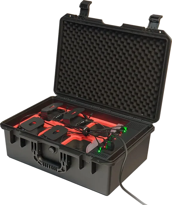 ALGAMLIGHT Case et chargeur pour 6 Event Par44 Quad-IP, mallette de transport premium avec charge intégrée