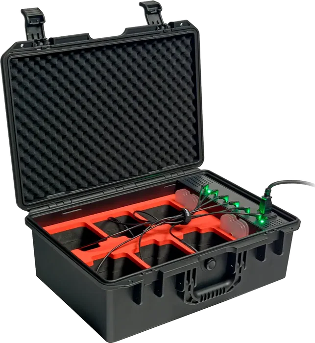 ALGAMLIGHT Case et chargeur pour 6 Event Par44 Quad-IP, mallette de transport premium avec charge intégrée
