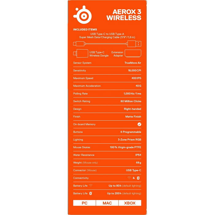 Souris Gaming SteelSeries Aerox 3 Wireless