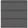 Commode CHELSEA 3 tiroirs - Gris anthracite - Dimensions 77,2 x 42 x 79,9 cm - Meuble de rangement compact et design