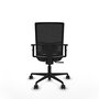 Chaise Yunquera Synchro 4 positions tissu Gris clair Maille Noir Base en nylon noir Accoudoir 1D Sans appui-tête Roulettes 65mm nylon