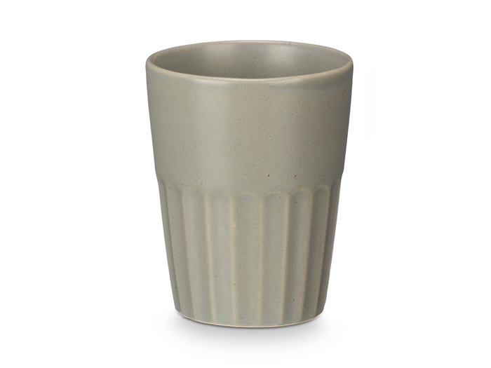 Vessia Tasse Café au Lait Gris Noir 300 ml Céramique Mate Assortie 8x10x8 cm (Set de 24)