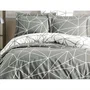 Parure de Lit 240 x 220 cm - 1 Housse de Couette + 2 Taies d'Oreiller 60x60 cm - Coton Renforcé 100% - 140 Fils - Gris