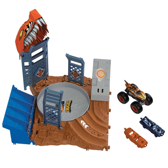 Hot Wheels Monster Trucks Arena Smashers Desafío Giratorio Hnb93 - Jeu de voiture de cascade avec effet tremblement - Jouet pour enfants dès 4 ans Hot Wheels Monster Trucks Arena Smashers Desafío Giratorio Hnb93 - Jeu de voiture de cascade avec effet tremblement - Jouet pour enfants dès 4 ans
