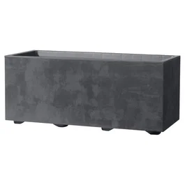 Deroma Jardinière Muret Millennium R avec Réserve d'Eau 59x25xH25 cm Anthracite en Matière Recyclée Résistante au Gel et aux UV Volume 26 L