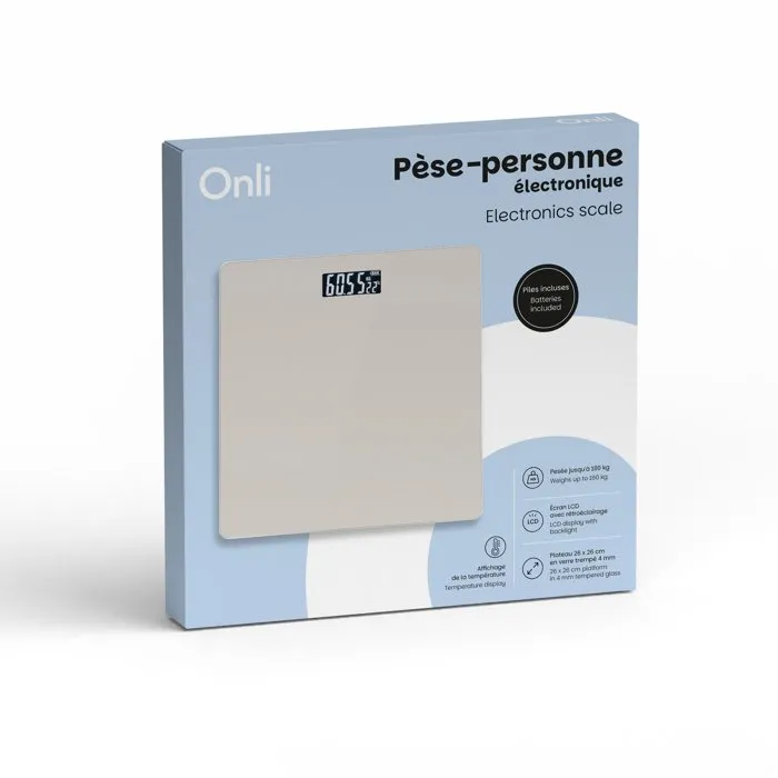 Onli Pese-personne électronique ON1001G - Écran LCD - 180 kg Onli Pese-personne électronique ON1001G - Écran LCD - 180 kg